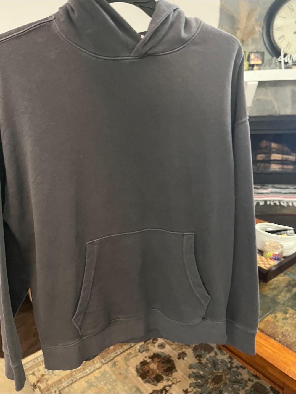 No Boundaries Charcoal Gray/Blue Pullover Hoodie NWT